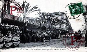 ALGER - BATAILLE DE FLEURS - RUE DE LA REPUBLIQUE - 1912